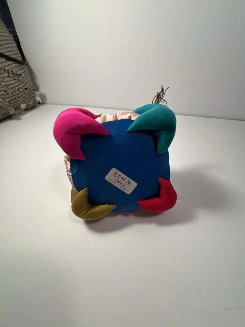 Vintage Silk Pink Chinese Sewing Pin Cushion with 8 Children Dolls Art No 41-58